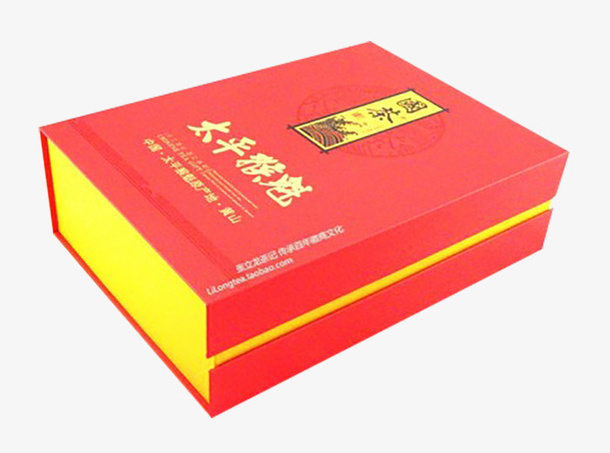 红色茶叶包装礼盒免抠