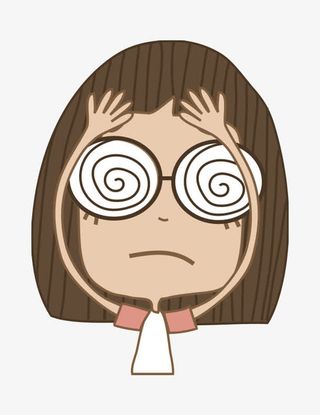 卡通人物小女孩头晕元素免抠