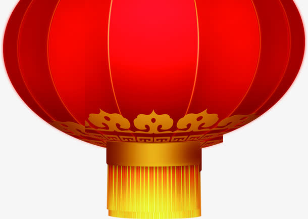 元旦红色手绘灯笼免抠