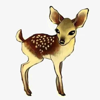 手绘小鹿免抠