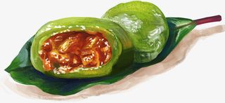 手绘清明青团食物插画免抠