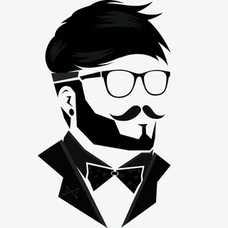 帅气眼镜男人剪影免抠