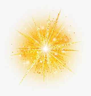 卡通黄色闪光免抠