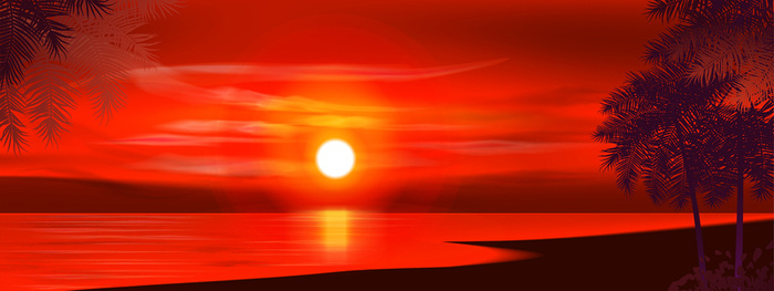红色夕阳背景下载素材高清