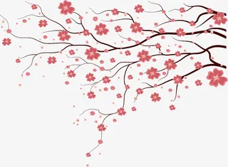 桃花花朵立春节气元素免抠