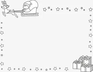 可爱黑色星星圣诞边框免抠