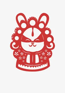 北京兔儿爷剪纸免抠
