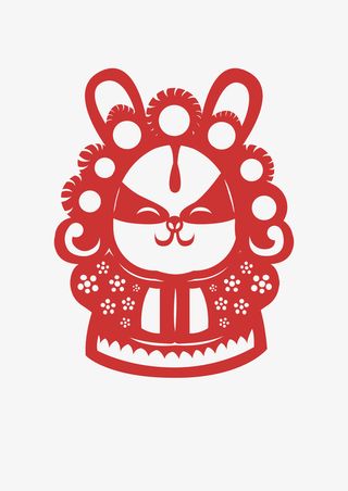 北京兔儿爷剪纸免抠