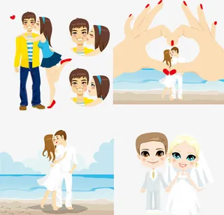 卡通情侣矢量图免抠