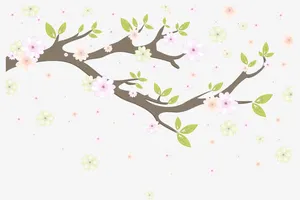 春季开花树木矢量素材免抠