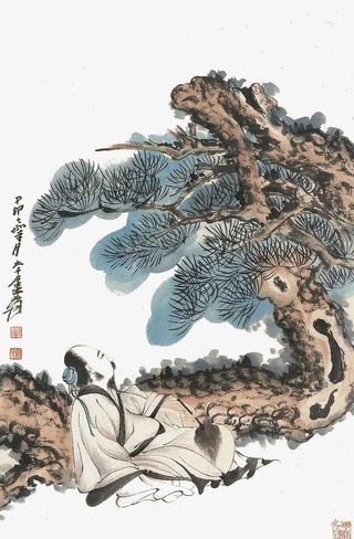 一棵松树png素材免抠