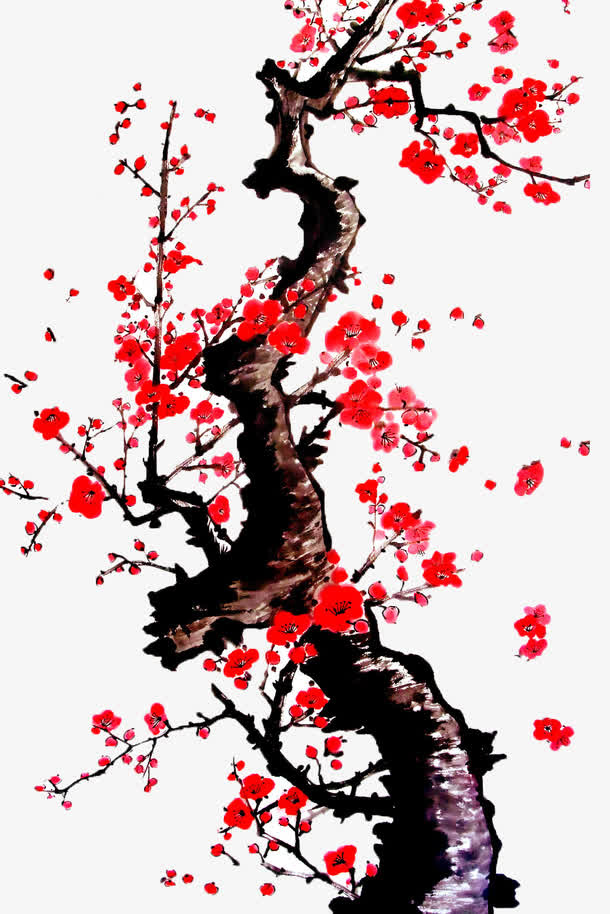 中国风梅花元素装饰免抠
