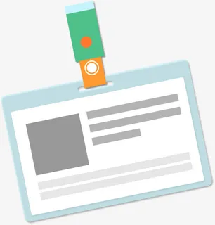 卡通工作证免抠