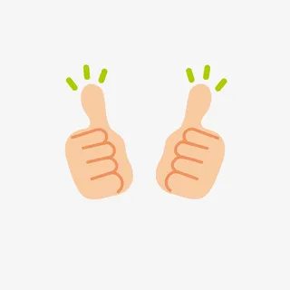 简约双手点赞拇指免抠元素免抠