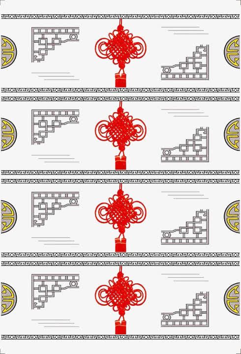 红色中国结几何免抠