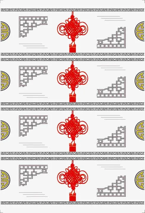 红色中国结几何免抠