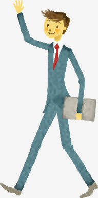 手绘白领人物男士免抠