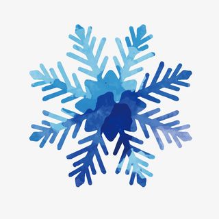 卡通蓝色雪花装饰海报设计免抠