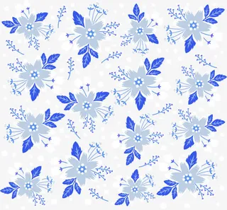 蓝色梦幻六瓣花免抠