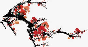 梅花主题活动页面免抠