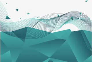 绿色低多边形免抠