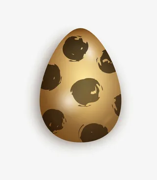 复活节金色圆点彩蛋免抠