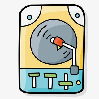 手绘唱片机免抠