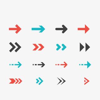手绘彩色箭头符号免抠