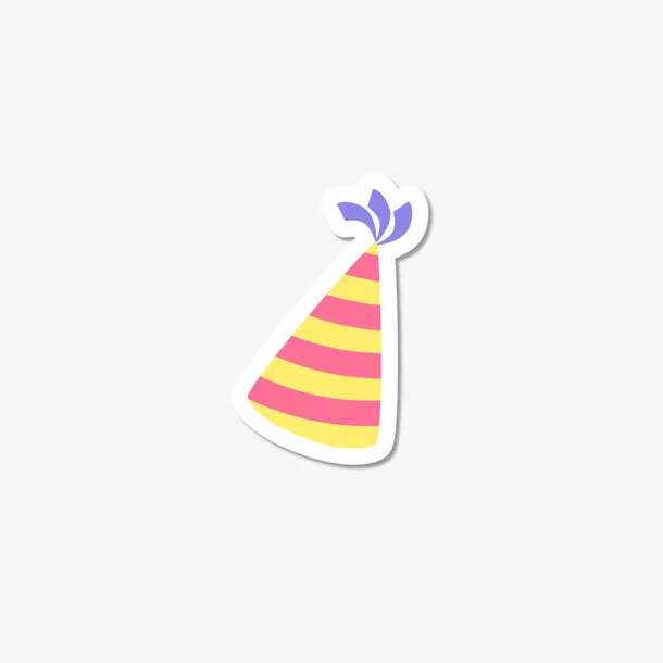 卡通手绘生日帽矢量png免抠