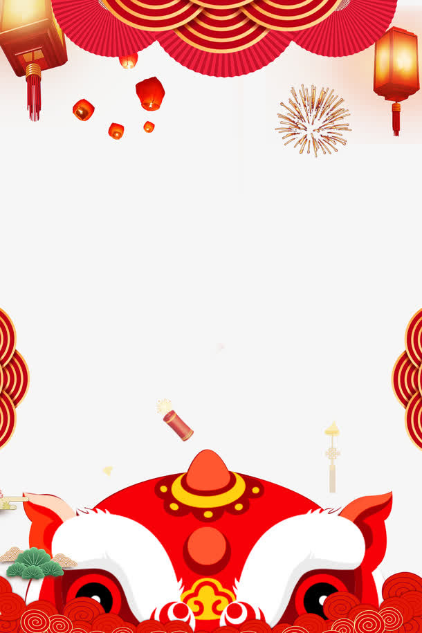 新年传统边框背景psd分层图