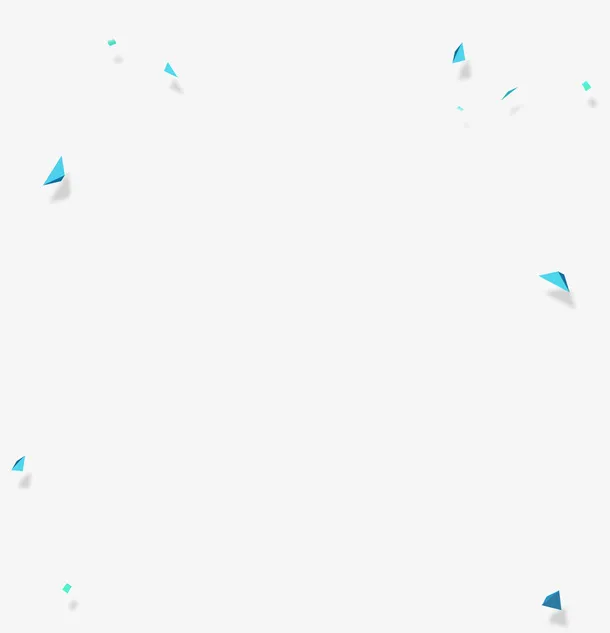 蓝色清新碎片漂浮素材免抠