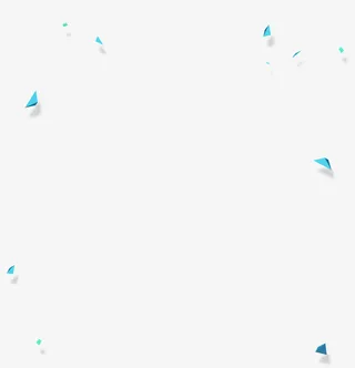 蓝色清新碎片漂浮素材免抠