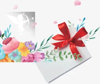 七夕礼盒包装装饰图案免抠