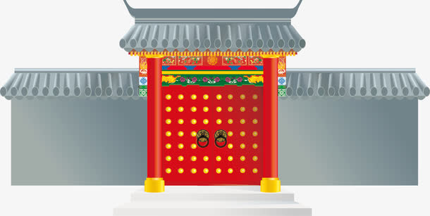 古宅院大门免抠