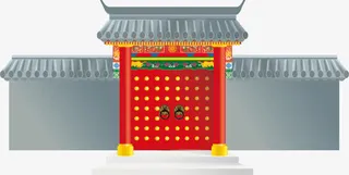 古宅院大门免抠