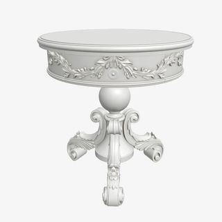 白色圆桌床头柜免抠