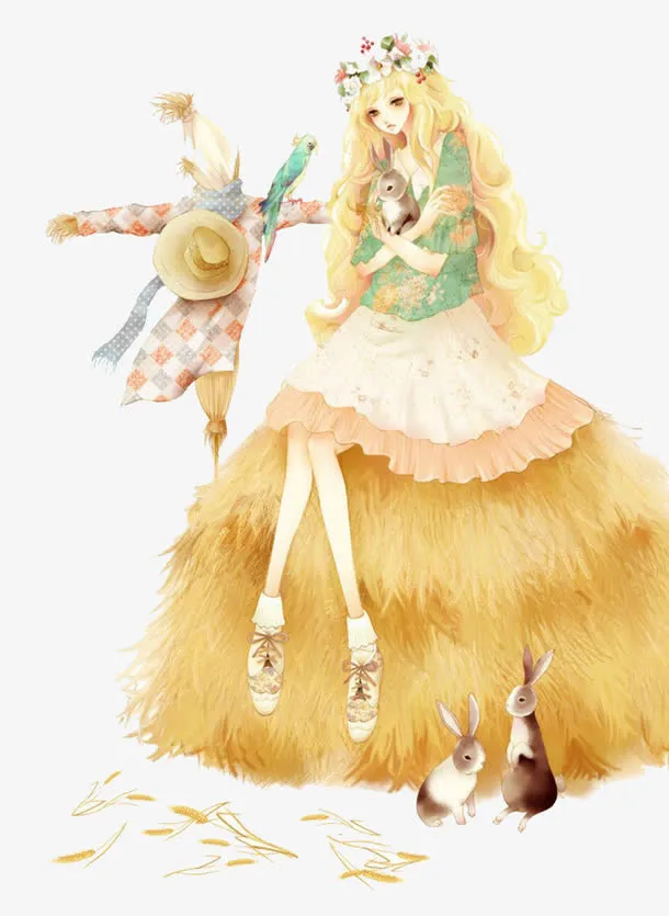 美少女与稻草人免抠