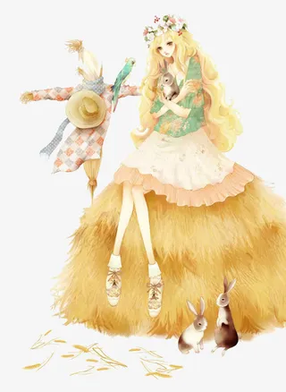 美少女与稻草人免抠