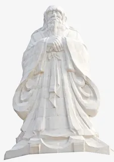 诸子百家白色老子雕像免抠