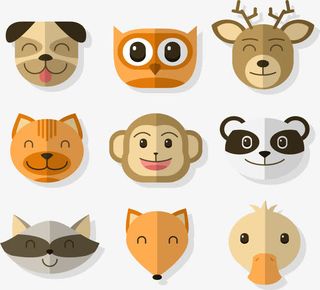 折纸动物头像免抠