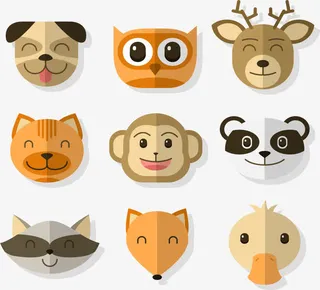 折纸动物头像免抠