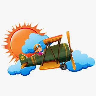 飞机 交通工具 卡通免抠