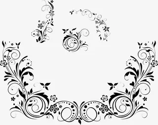 黑色花边素材免抠
