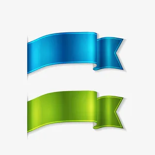 彩色矢量缎带免抠