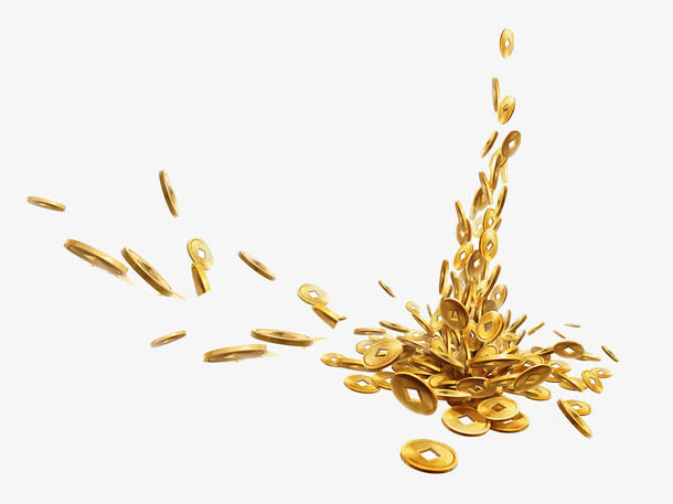 漂浮金币铜钱免抠