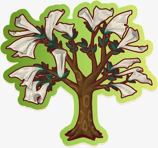 秋天季节风吹树叶免抠