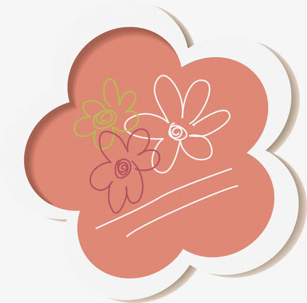 花朵文字框免抠