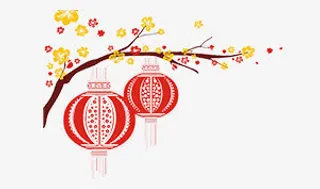 灯笼梅花装饰免抠