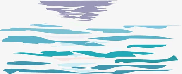 手绘卡通湖水波纹免抠