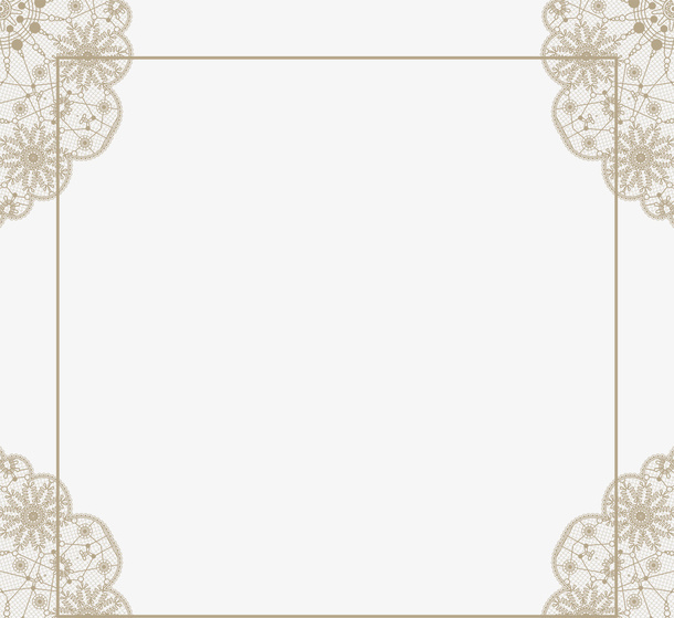 抽象花卉花边蕾丝装饰边框免抠